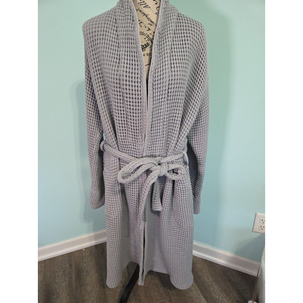 brooklinen waffle robe grey extra large